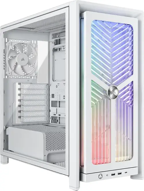 Carcasa Corsair FRAME 4000X RS, Mid-Tower, 4 ventilatoare RS120 PWM incluse, Sticla securizata (Alb)