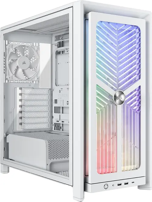 Carcasa Corsair FRAME 4000X RS, Mid-Tower, 4 ventilatoare RS120 PWM incluse, Sticla securizata (Alb)