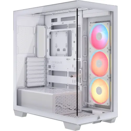 Carcasa CORSAIR 3500X LX-R RGB iCUE LINK, Mid-Tower, 3 Ventilatoare RGB incluse, Sticla securizata (Alb)