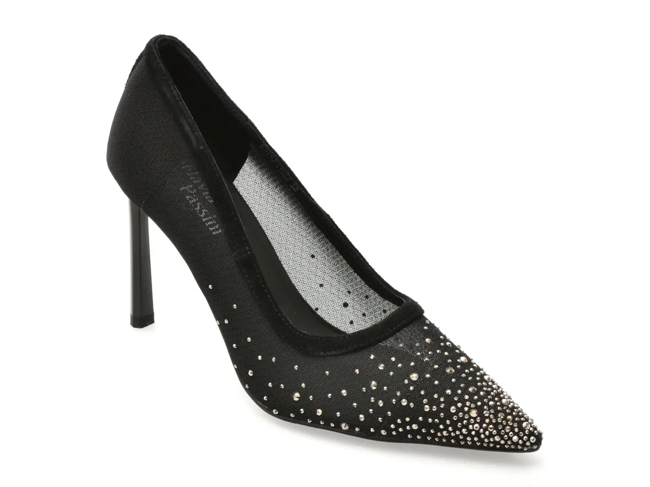 Pantofi eleganti FLAVIA PASSINI negri, H2310, din material textil si piele naturala