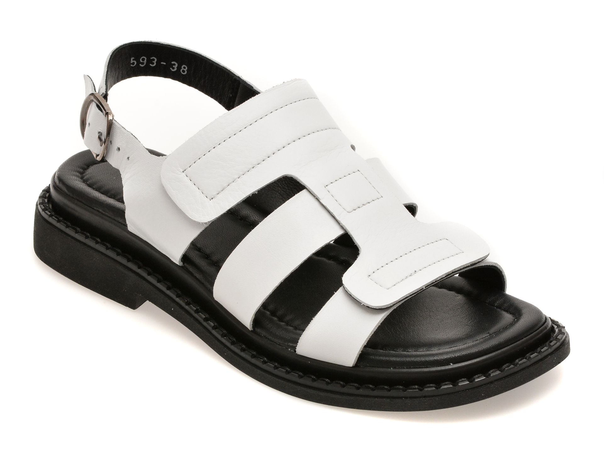 Sandale GRYXX albe, 2311514, din piele naturala