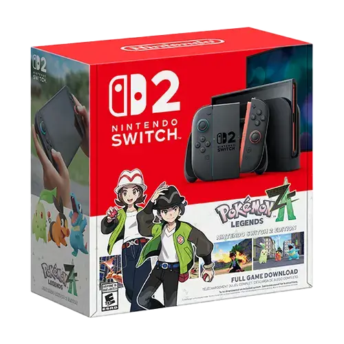 Consola Nintendo Switch 2, LCD HDR10 7.9inch, 256GB Flash, Wi-Fi, Bluetooth, Light Blue/Light Red JoyCon + Pokemon Legends: Z-A (Negru)