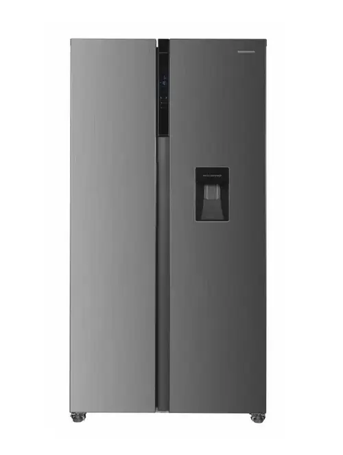 Side By Side HEINNER HSBS-HM439NFINVXWDD, 439 l, Clasa D, Dozator de apa, Display LED Touch, Super congelare si racire, H 177 cm (Inox)
