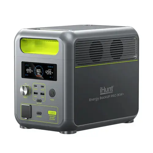 Power Station iHunt Energy BackUP PRO 1kW+, 2 x USB QC3.0 (18W Max), 2 x Type-C (1x 100W + 1x 20W), 1 x încărcător auto, 2 x prize AC