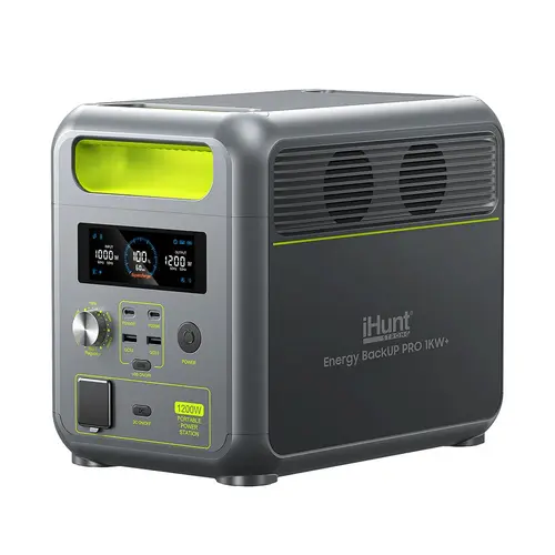 Power Station iHunt Energy BackUP PRO 1kW+, 2 x USB QC3.0 (18W Max), 2 x Type-C (1x 100W + 1x 20W), 1 x încărcător auto, 2 x prize AC