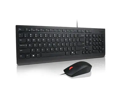Kit Tastatura si Mouse cu fir Lenovo Essential Combo, USB, Layout RO (Negru)