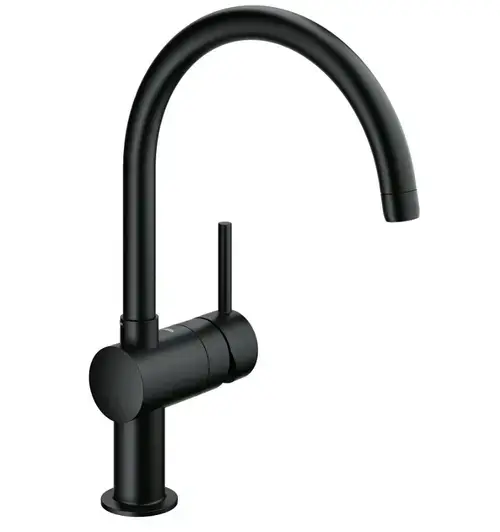 Baterie de bucatarie Grohe Minta 32917KS0, 3/8'', tip C, pipa inalta, pivotanta, mat, Negru