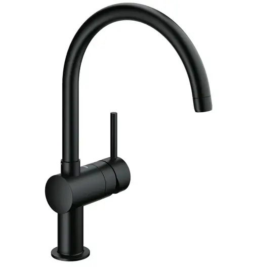 Baterie de bucatarie Grohe Minta 32917KS0, 3/8'', tip C, pipa inalta, pivotanta, mat, Negru