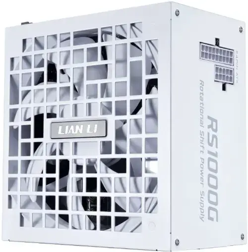 Sursa Lian Li RS1000G, 1000 W, ATX 3.1, Full Modulara, Ventilator 135mm, 80 PLUS GOLD / Cybenetics Platinum / PPLP Gold, RS Hub (Alb)