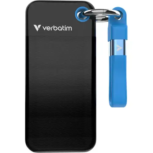 SSD Extern Verbatim Pocket, 512GB, USB-C 3.2 Gen 2, Negru/Albastru