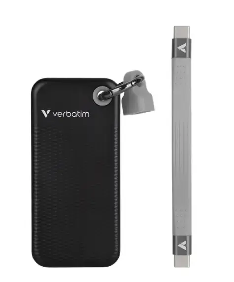 SSD Extern Verbatim Pocket, 512GB, USB-C 3.2 Gen 2, Negru/Gri