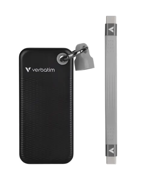 SSD Extern Verbatim Pocket, 512GB, USB-C 3.2 Gen 2, Negru/Gri