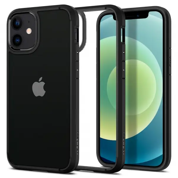 Husa pentru Apple iPhone 12 / 12 Pro, Spigen, Ultra Hybrid, Neagra ACS01703