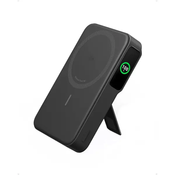 Baterie Externa Wireless Anker MagGo, 10000mAh, 27W, PD + FQI, 1 x QI - 1 x USB-C, Neagra A1654011