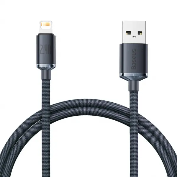 Cablu Date si Incarcare USB-A - Lightning Baseus Crystal Shine Series, 20W, 1.2m, Negru