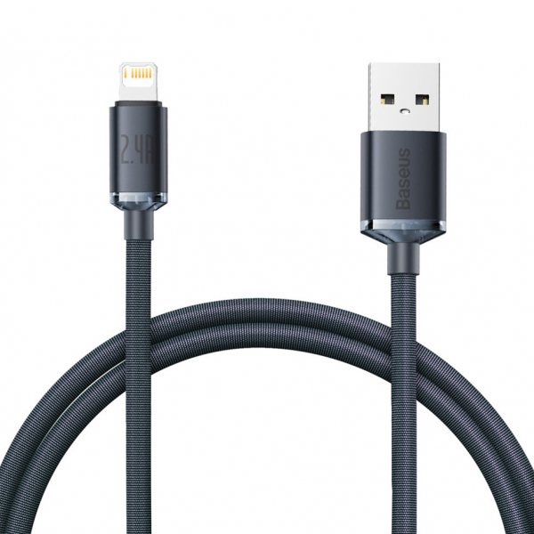 Cablu Date si Incarcare USB-A - Lightning Baseus Crystal Shine Series, 20W, 1.2m, Negru