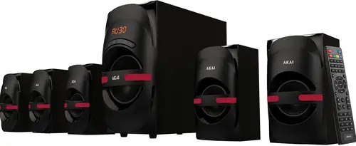 Sistem boxe 5.1 Akai HT014A-5086F, 105W, USB/SD, Telecomanda (Negru)