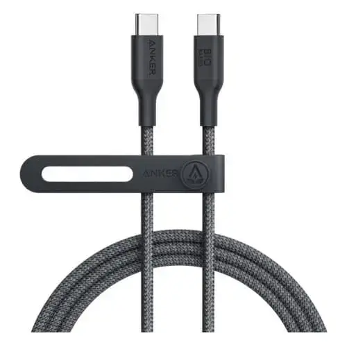 Cablu alimentare si date Anker, USB Type-C (T) la USB Type-C (T), 1.8m 140W, invelis nylon bio, Negru