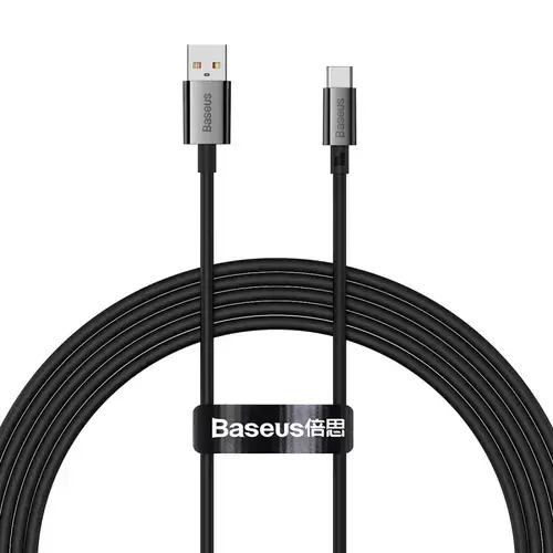 Cablu de date si incarcare Baseus Superior Series P10320102114-02, USB-A - USB-C, 100 W, 2m (Negru)