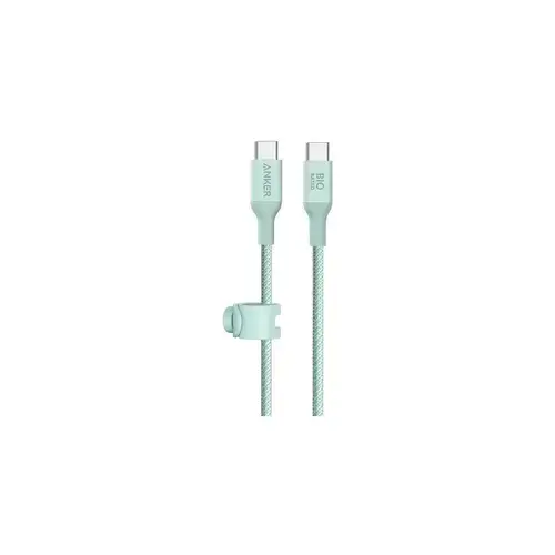 Cablu de date Anker Bio 544 USB C la USB C, 140W, 1.8 metri, Bio-Nylon, Verde