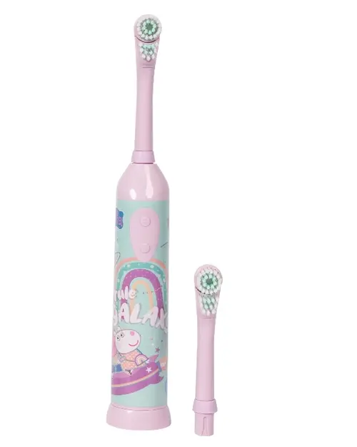 Periuta de dinti electrica Peppa Pig KAR0003, cu baterii, cap de rezerva, Roz