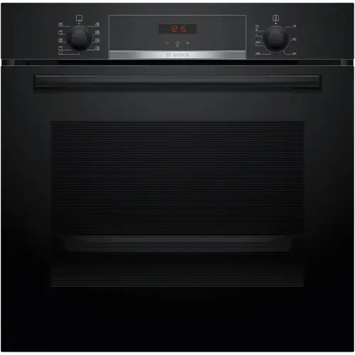 Cuptor incorporabil Bosch HBA534EB3, 71 L, Electric, Multifunctional, Grill, 7 functii, Autocuratare EcoClean + hidrolitica, 3D Hotair, Suport telescopic, Clasa A+ (Negru)