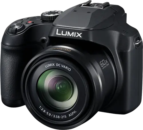 Aparat foto compact Panasonic Lumix FZ82D, teleobiectiv 20–1200 mm, zoom optic 60x, senzor MOS 18,1MP,video 4K, fotografii 4K (Negru)