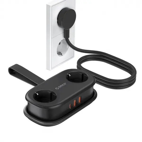 Prelungitor Orico APP, 2 x Schuko, Negru