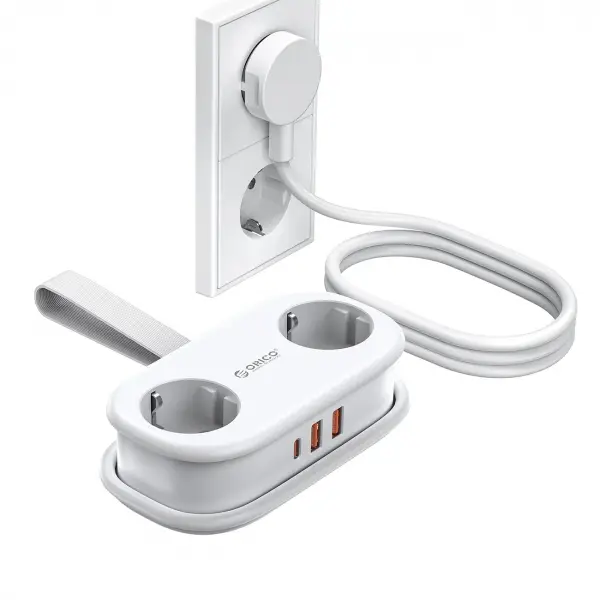 Prelungitor Orico APP, 2 x Schuko, Alb