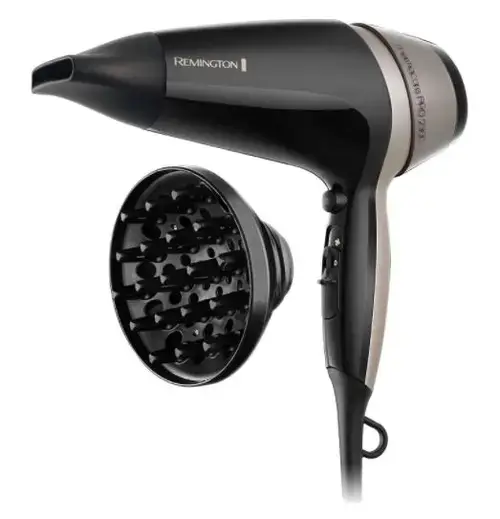 Uscator de par Remington Thermacare Pro 2300 D5715, 2100 W, Generator de ioni, 3 trepte de temperatura, 2 viteze (Negru)