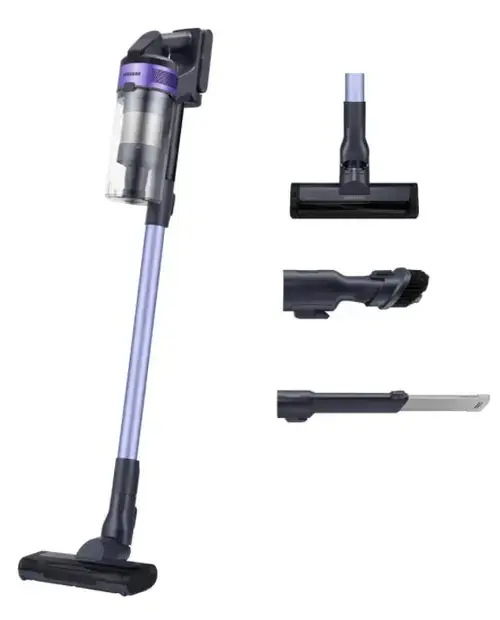 Aspirator vertical Samsung Jet 60 Turbo VS15A6031R4, 0.8 L, 21.6 V, 410 W, Autonomie 40 min (Negru/Violet)