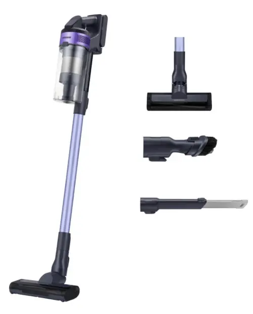 Aspirator vertical Samsung Jet 60 Turbo VS15A6031R4, 0.8 L, 21.6 V, 410 W, Autonomie 40 min (Negru/Violet)