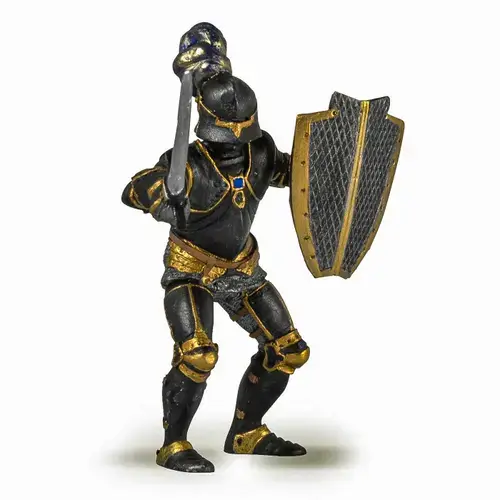 Figurina Papo - Personaje medievale, Cavaler in armura neagra