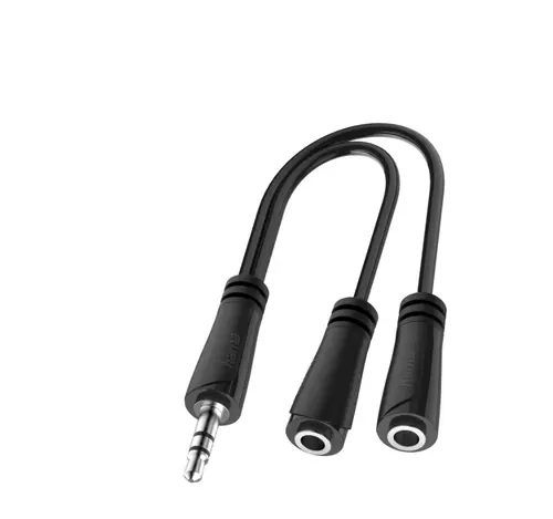 Adaptor Hama 200349,  Jack 3.5mm - 2 x 3.5 mm (Negru)