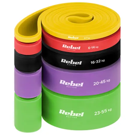 Set 5 benzi elastice REBEL ACTIVE POWER BAND, TPE, 4-55KG