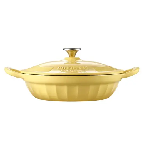 Tigaie cu capac BUYDEEM CP581-MY, 3.3 l, Fonta (Galben)
