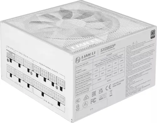 Sursa Lian Li SX Platinum SX0850PW, 850 W, Full Modulara, 80 PLUS Platinum (Alb)