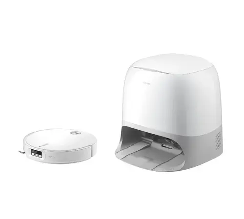 Aspirator robot Roborock Qrevo Curv 2 ProX, cu spalare la 100°C, 25 000 Pa, subtire de 7.98 cm, Recunoastere reactiva a obstacolelor cu AI, Autocuratare, Sasiu AdaptiLift imbunatatit, Detectare inteligenta a murdariei (Alb)