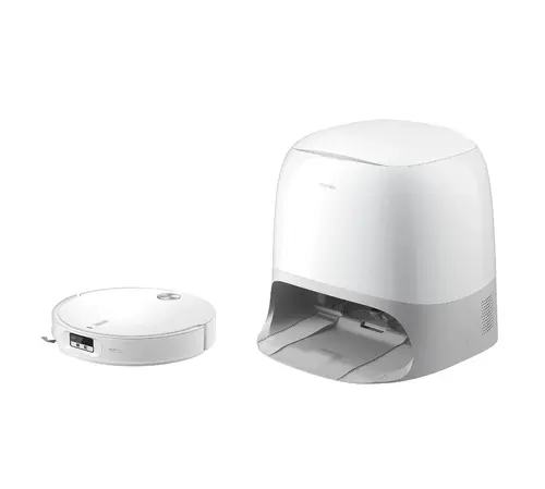 Aspirator robot Roborock Qrevo Curv 2 ProX, cu spalare la 100°C, 25 000 Pa, subtire de 7.98 cm, Recunoastere reactiva a obstacolelor cu AI, Autocuratare, Sasiu AdaptiLift imbunatatit, Detectare inteligenta a murdariei (Alb)