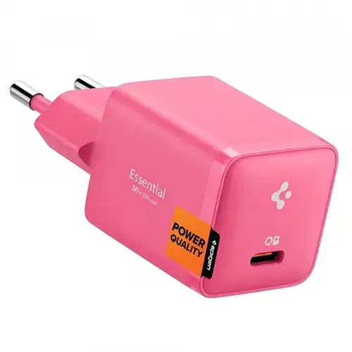 Incarcator Retea Spigen EE301EU Essential, 30W, 3A, 1 x USB-C, ACH10449 (Roz)