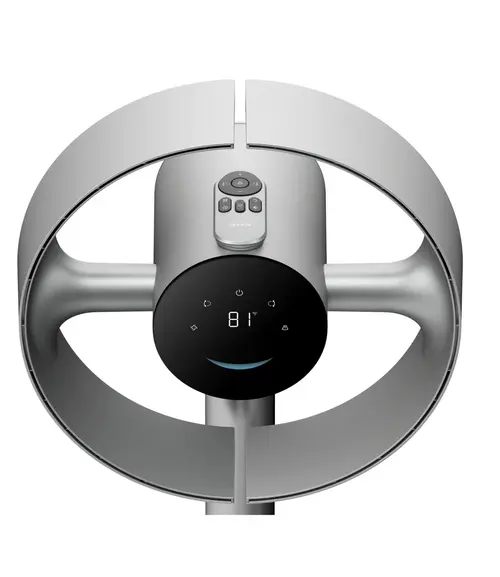 Ventilator de podea Dreame Bladeless Fan MF10, 55 W, 10 viteze, Touchscreen, Telecomanda, Dreamehome App, Asistent vocal (Argintiu)
