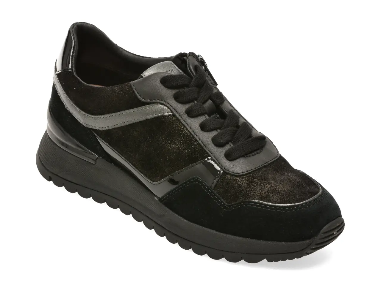Pantofi sport GEOX negri, D6500A, din piele naturala