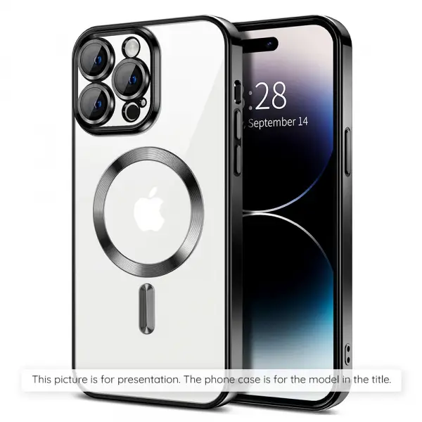 Husa MagSafe pentru Apple iPhone 17, Techsuit, Luxury Crystal, Neagra
