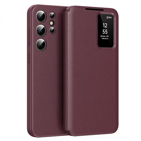 Husa pentru Samsung Galaxy S23 Ultra S918, Techsuit, SmartView, Rosie