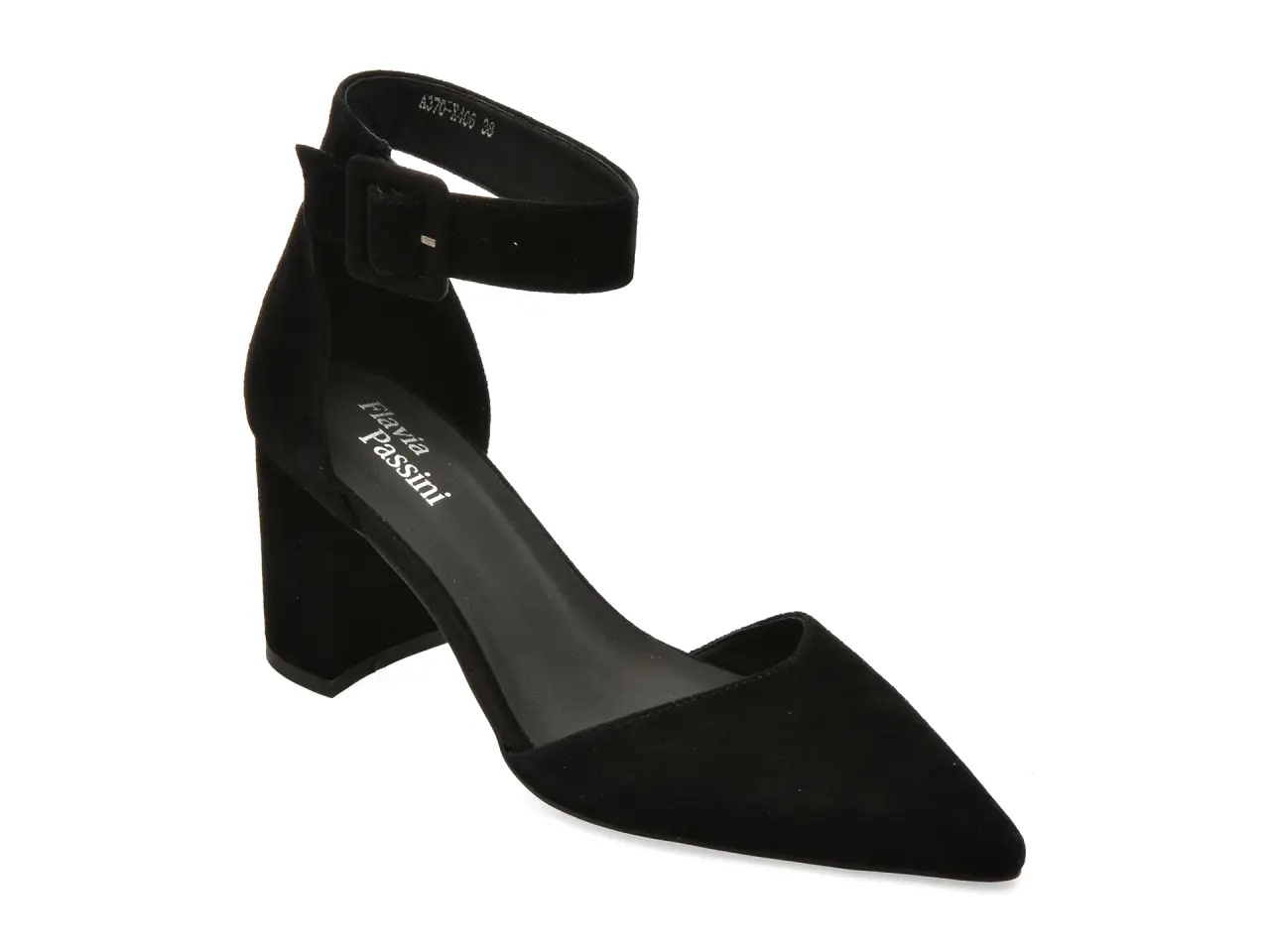 Pantofi eleganti FLAVIA PASSINI negri, A370, din piele intoarsa