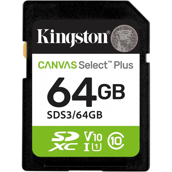 Card Memorie SDXC Kingston Canvas Select Plus, 64Gb, Clasa 10 / UHS-1 U1 SDS3/64GB