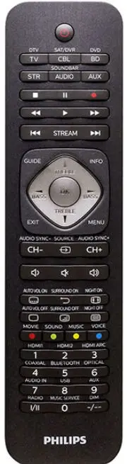 Telecomanda universala Philips SRP5016/10, 52 butoane (Negru)