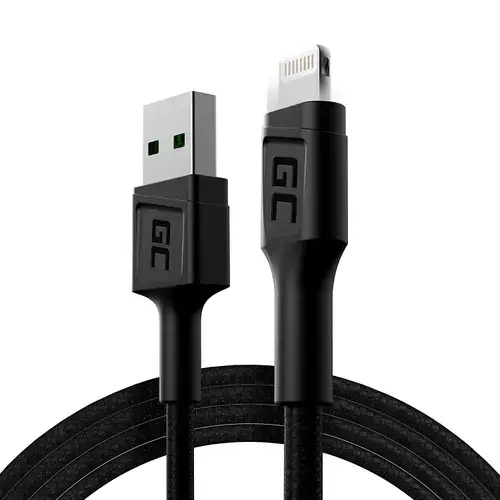 Cablu USB-Lightning 200cm, Green Cell GC Ray. incarcare rapida Apple 2.4A, pentru Apple iPhone iPad iPod
