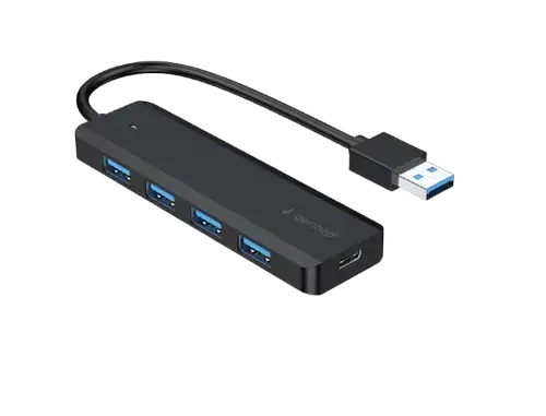Hub USB Gembird UHB-U3P4P-02, 4 x USB-A, 15cm (Negru)