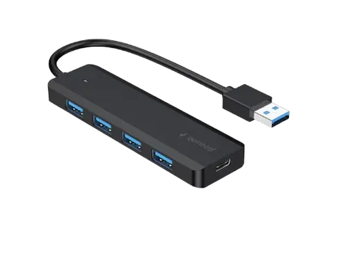 Hub USB Gembird UHB-U3P4P-02, 4 x USB-A, 15cm (Negru)